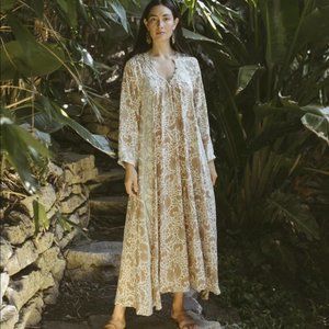 Natalie Martin Fiore Maxi Dress  - WING PRINT PAROS TAN SMALL